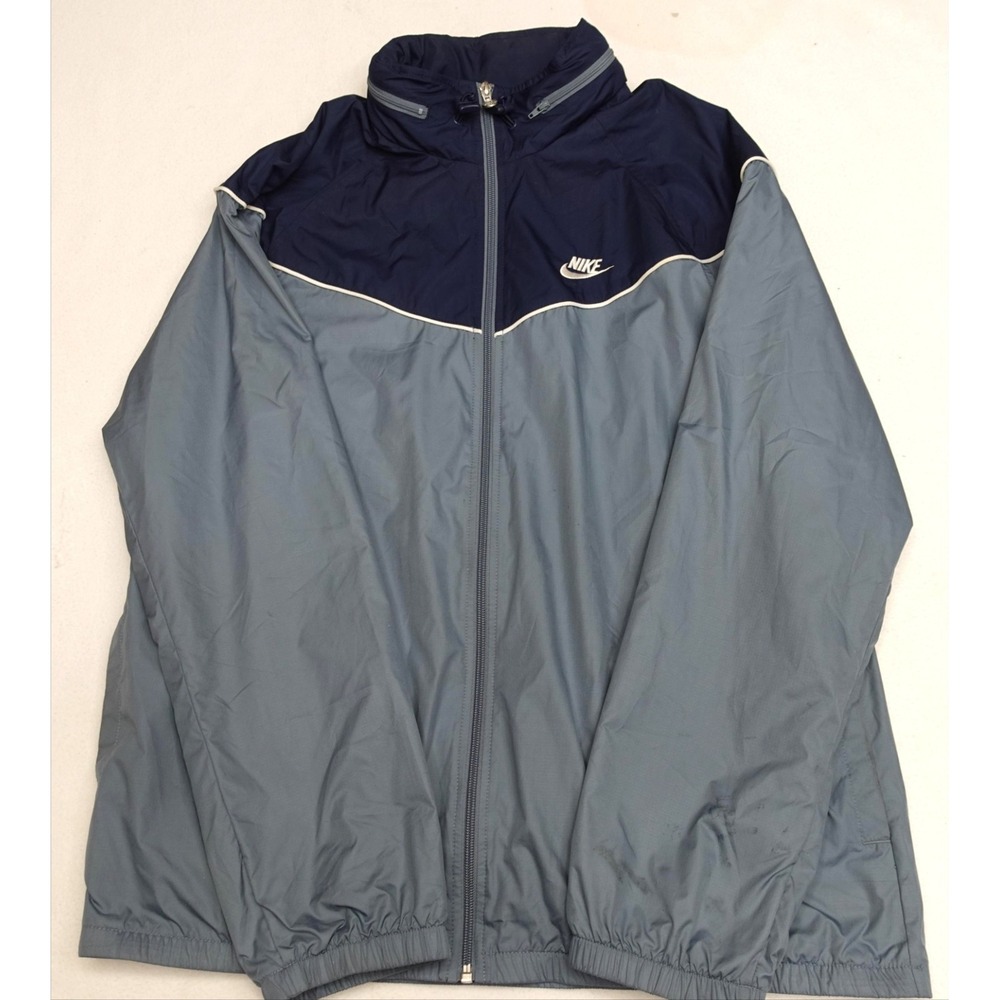 Nike Jacket Mens XL Blue Colorblock Full Zip Windbreaker Lightweight Pockets